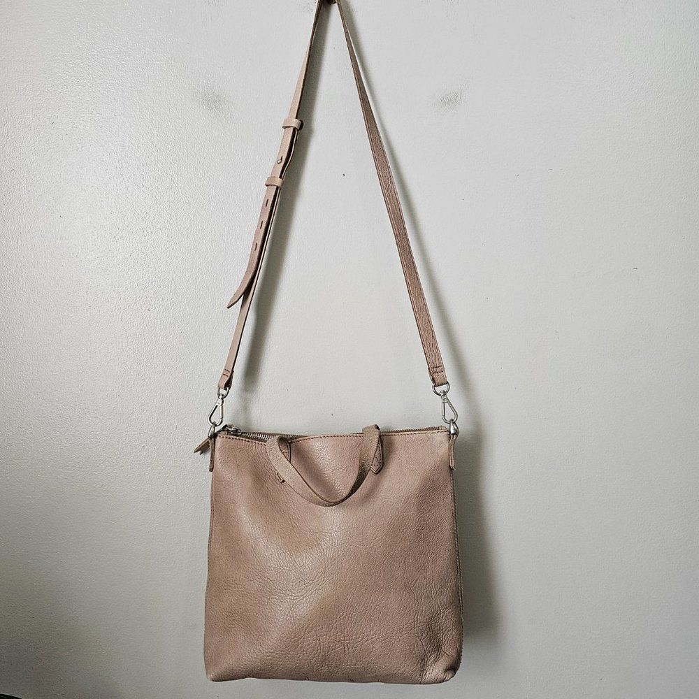 EUC MADEWELL ZIP TOP TRANSPORT TAN GENUINE LEATHER CROSSBODY BAG